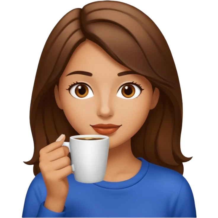 Una chica bonita tomando café  emoji