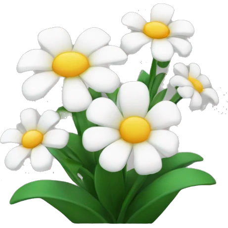 cute white 3 flowers  emoji
