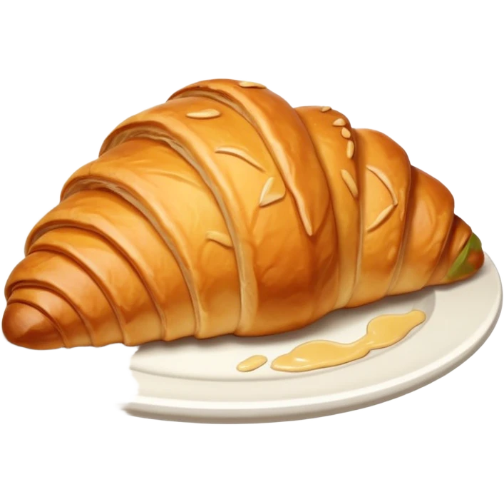 Croissant on the white plate emoji
