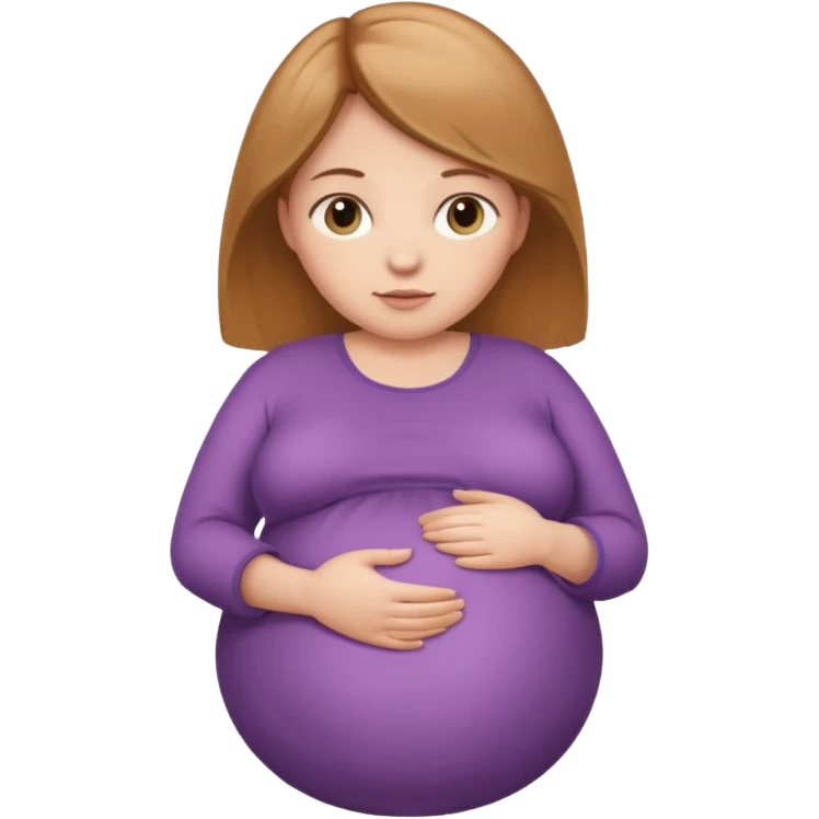 very heavily pregnant overdue woman with super  huge round belly emoji