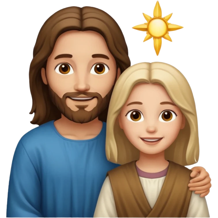 Jesus y una niña emoji