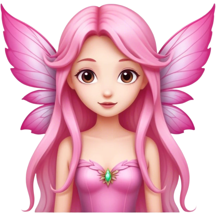 big wings, pink, beautiful, fairy, , long hair emoji emoji