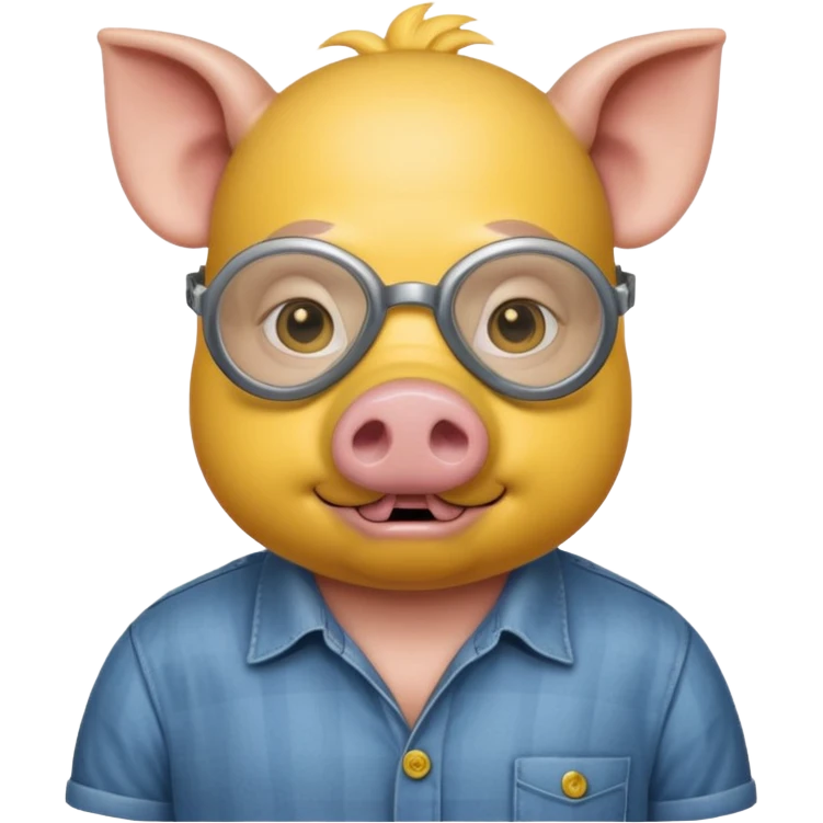 a pig with yellow mask and wearing shirt emoji