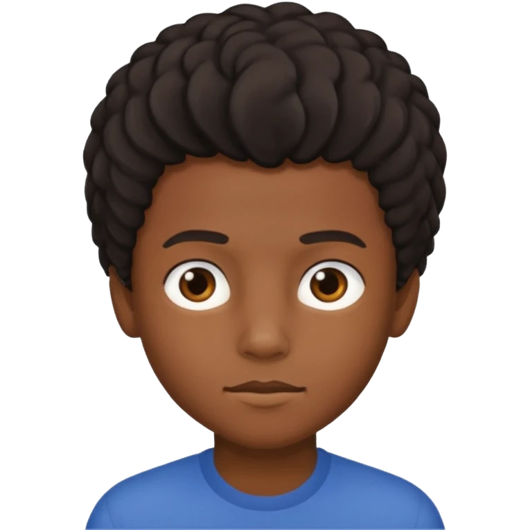 black boy with medium 4b hair  emoji