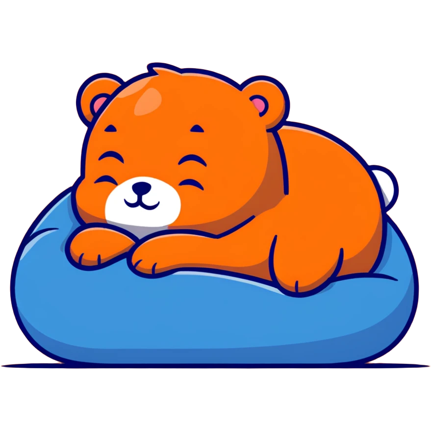 sleeping blue teddy bear sticker style emoji