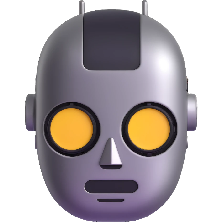 steel round robot face emoji