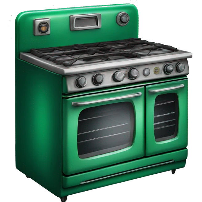 Realistic emerald green vintage oven emoji