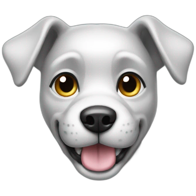 Create a silver dog which is cute and is  doing the thumbs up emoji