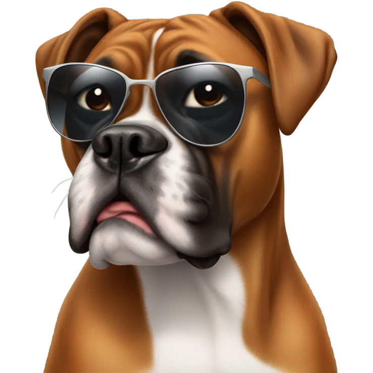 A boxer dog breed with sunglasses on emoji