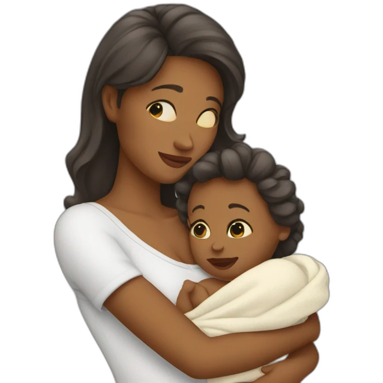 Femme avec un bébé  emoji