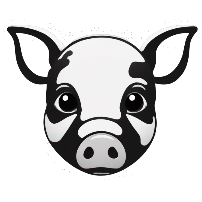 tiny pig shape black and white vector. simple shape illustration emoji