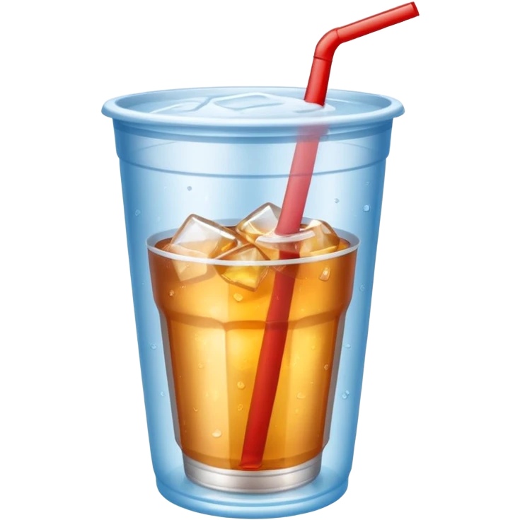 Soft drink in plastic cup (like Starbucks Cup), no logo, closed top. emoji