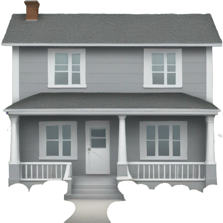 Grey house with white trim emoji