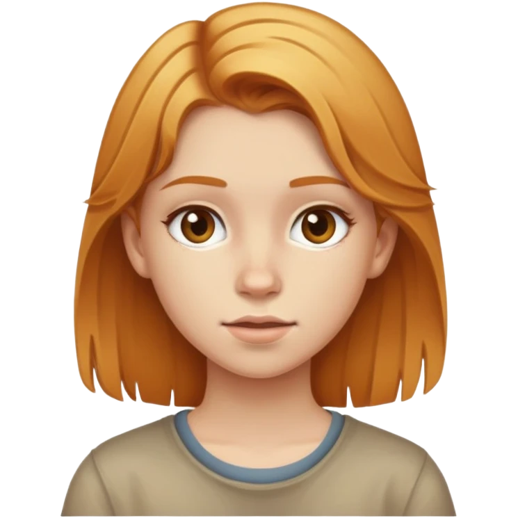 Teen girl with dirty blond and ginger hair emoji