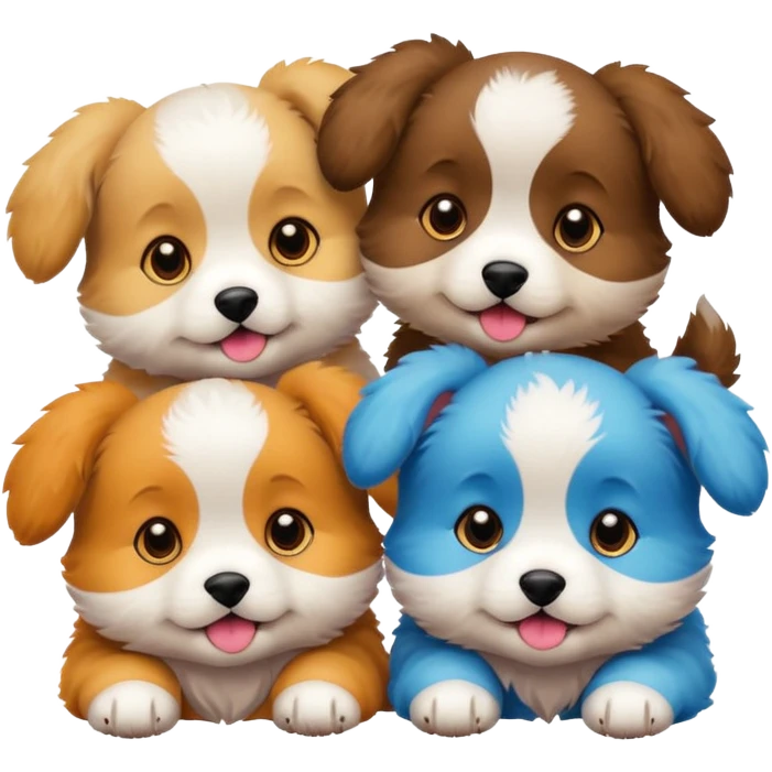 Cuatro cachorros  emoji