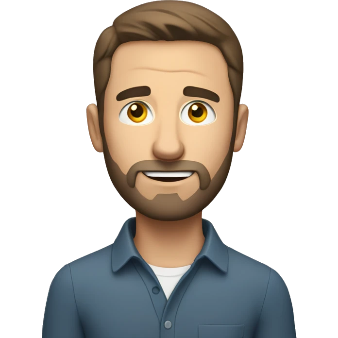 caucassian man is talking into his front camera of his phone emoji