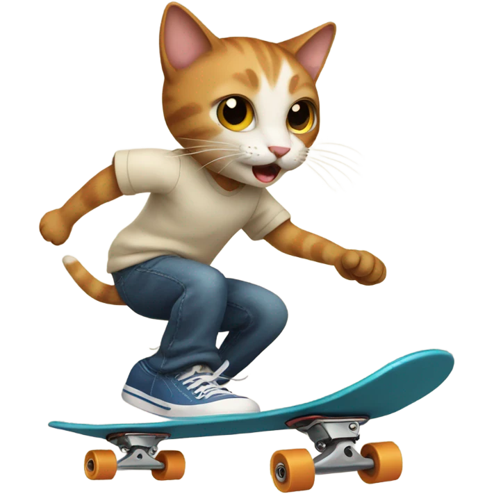 Cat skateboarding emoji