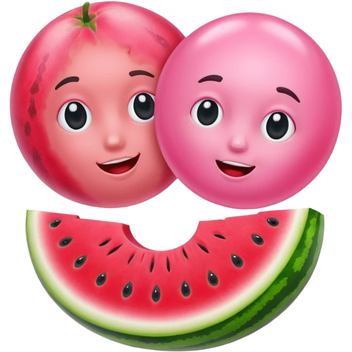 bubble gum and watermelon emoji