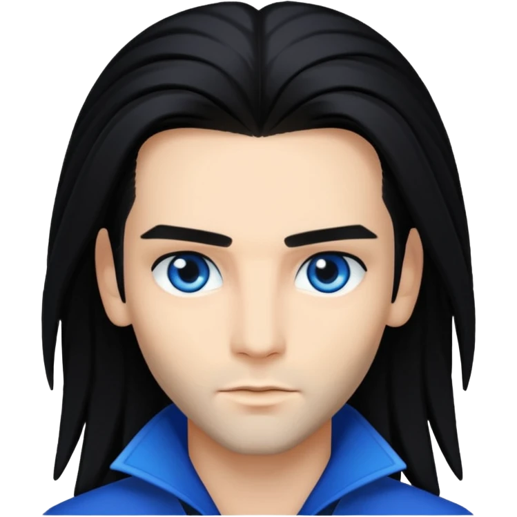 Bill Kaulitz with black long hair emoji