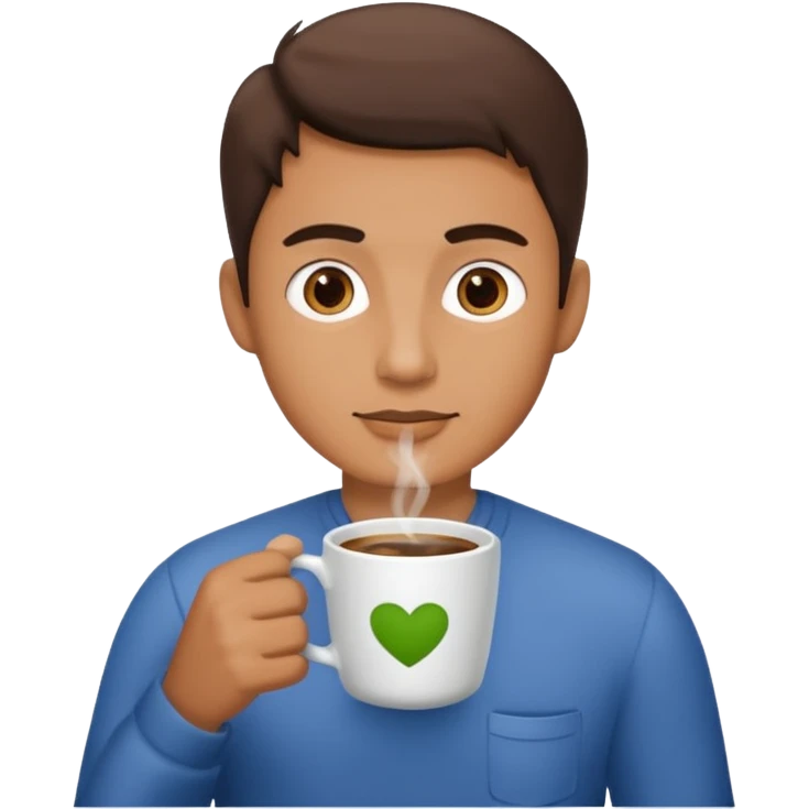 Calm man drinking coffee emoji