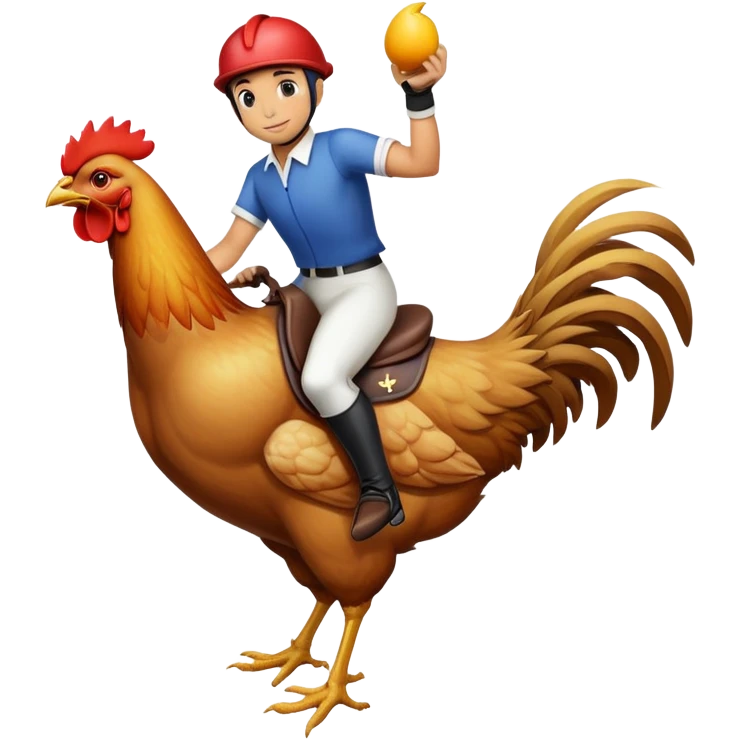 Jockey on a chicken emoji