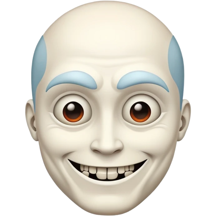Titan with creepy smile emoji