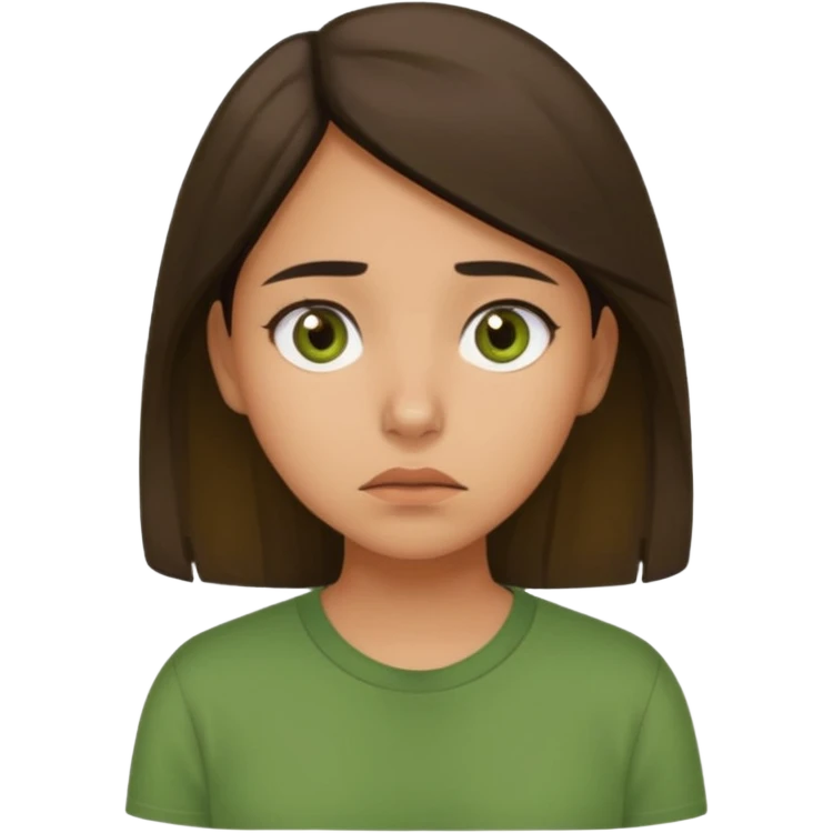 anxious girl with a green shirt emoji