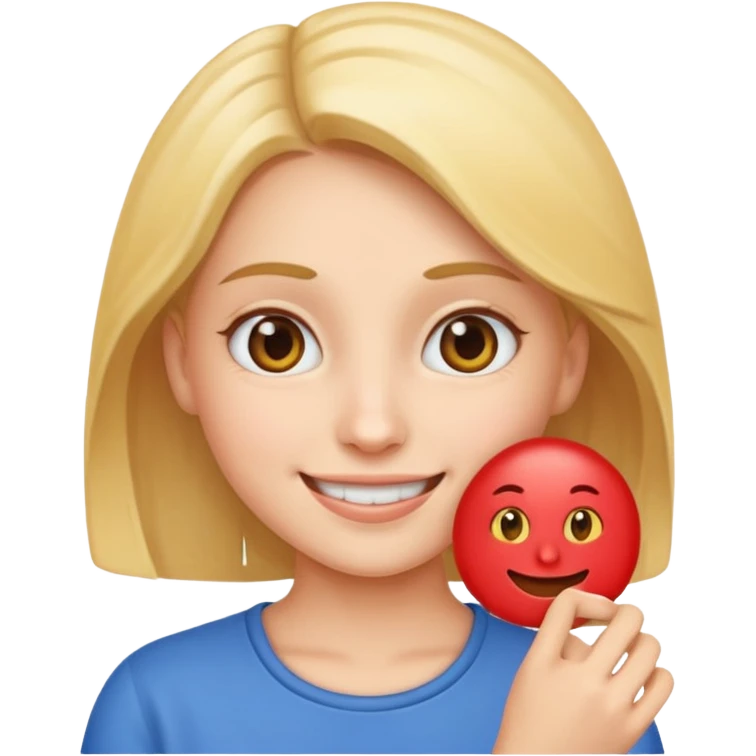 A girl teaching how to make an emoji emoji