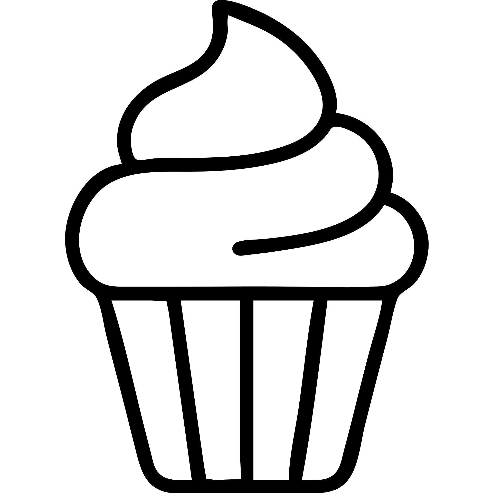 cupcake with pink icing outlined icon emoji