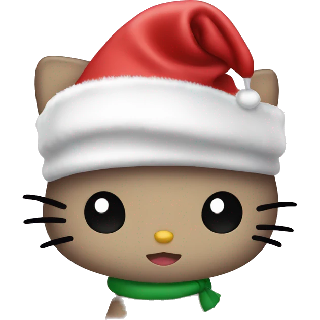 Hello kitty with Christmas hat emoji