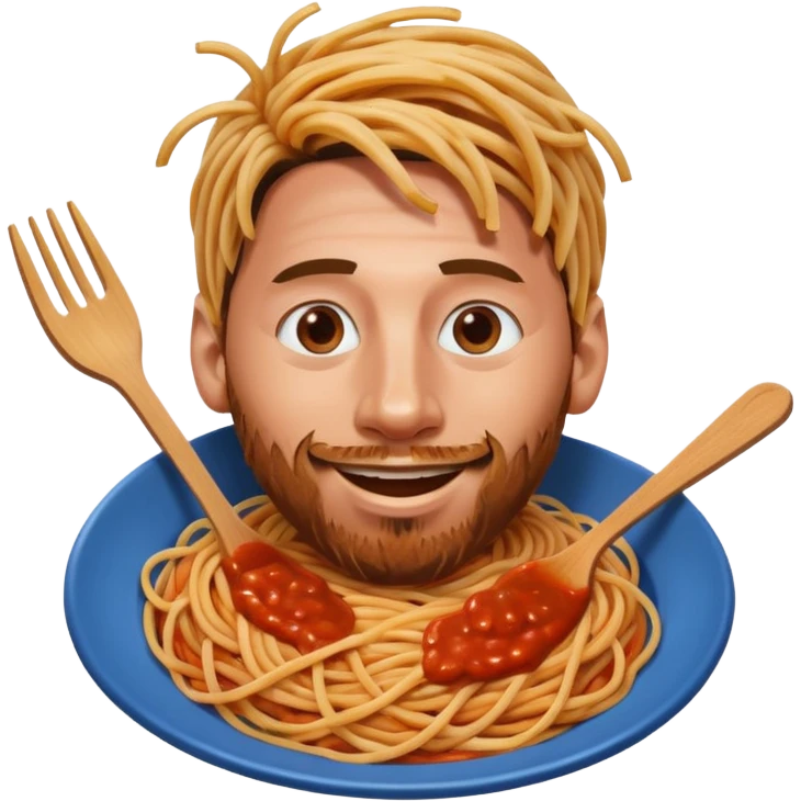 spaghetti in messi's face emoji