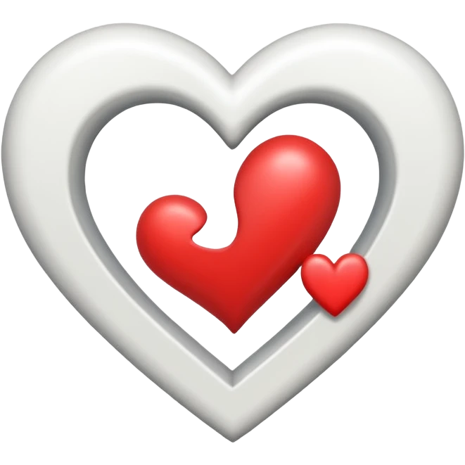 Genera varias opciones de emojis de corazón que tenga blanco y se marque j y s  emoji