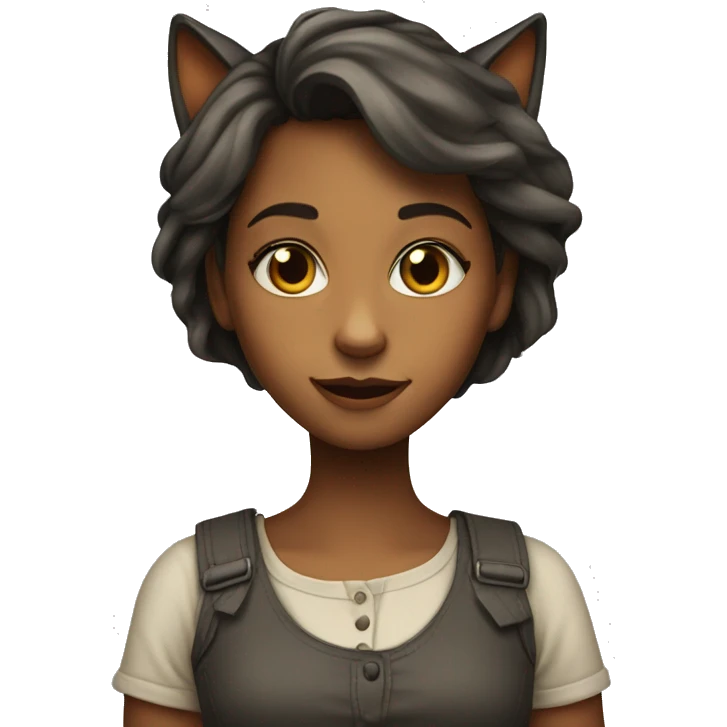 menina com cara de gato emoji