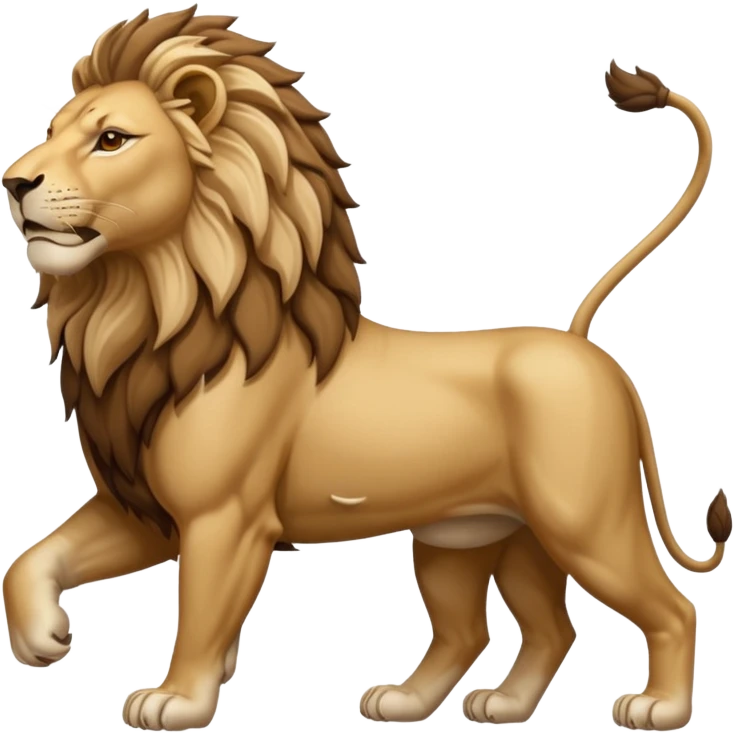 An emoji of a majestic lion from ancient Assyrian art, shown in a hunting scene. emoji