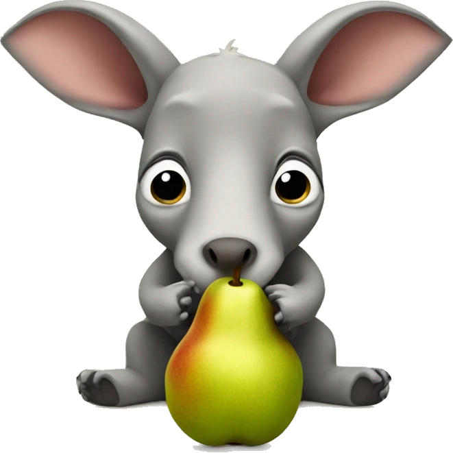 Aardvark eating a pear emoji