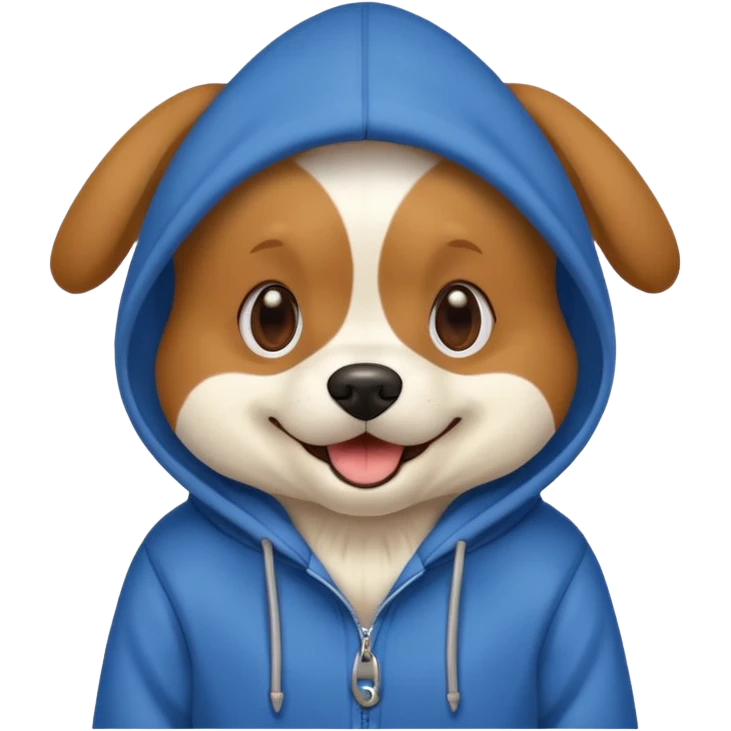 Dog wearing a hoodie emoji