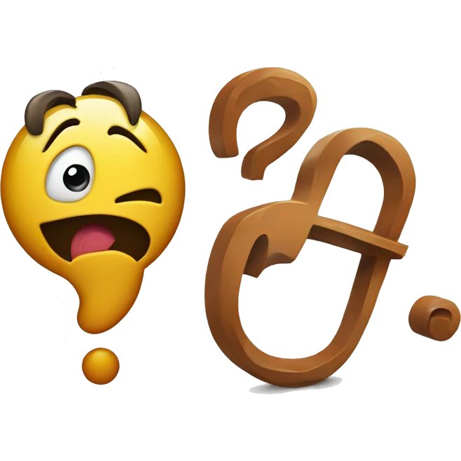 surprised emoji and question mark ? beside emoji