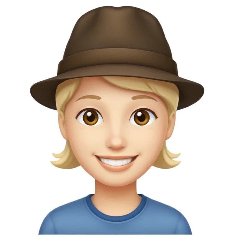 Şapkalı güler yüzlü  emoji