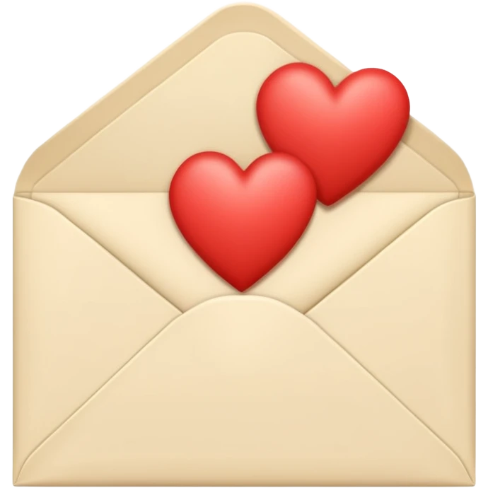 Cream-colored Letter Envelope with a heart creamy color in the middle emoji