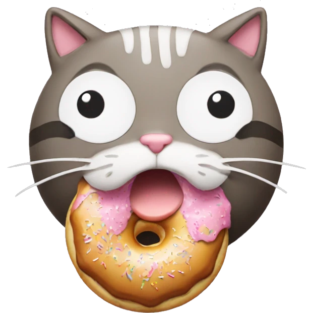 Cat eating a donut emoji