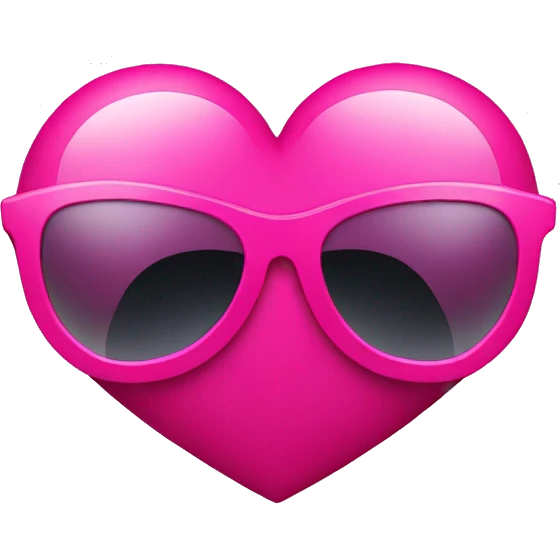 Hot Pink Heart with sunglasses  emoji