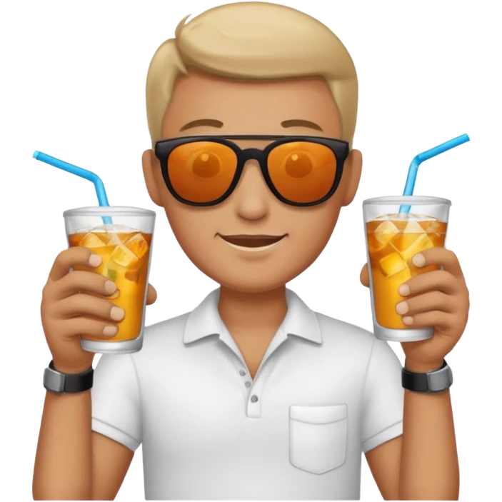 tatoo guy drink holders with sunglass emoji