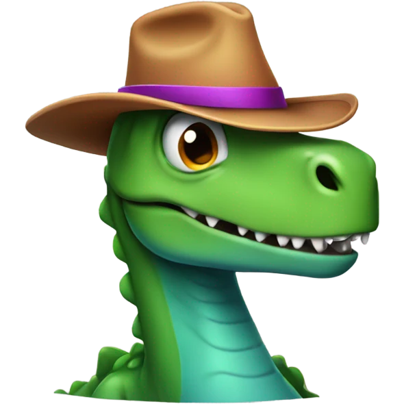 dinosaur wearing a hat emoji