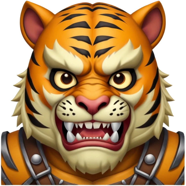 Tiger orc warrior with fangs and stripes emoji