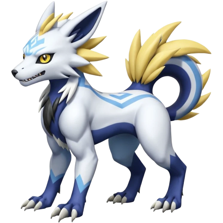 WereGarurumon-Zeraora-Renamon-Absol-fusion-hybrid-creature (full body emoji