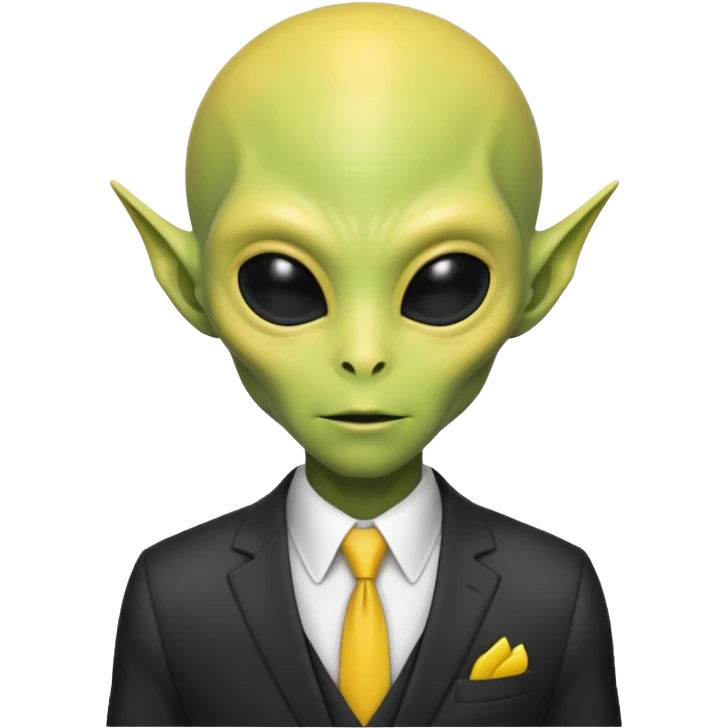 alien with yellow skin, Half body. emoji