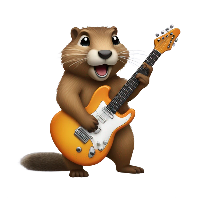 Groundhog playing electric guitar emoji