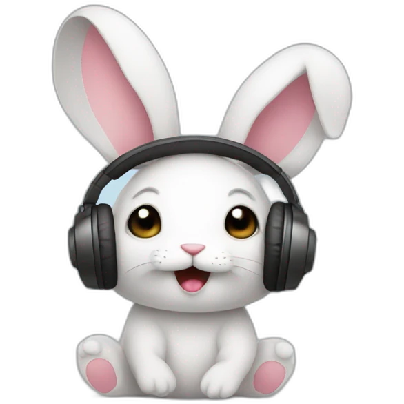 bunny listening songs emoji
