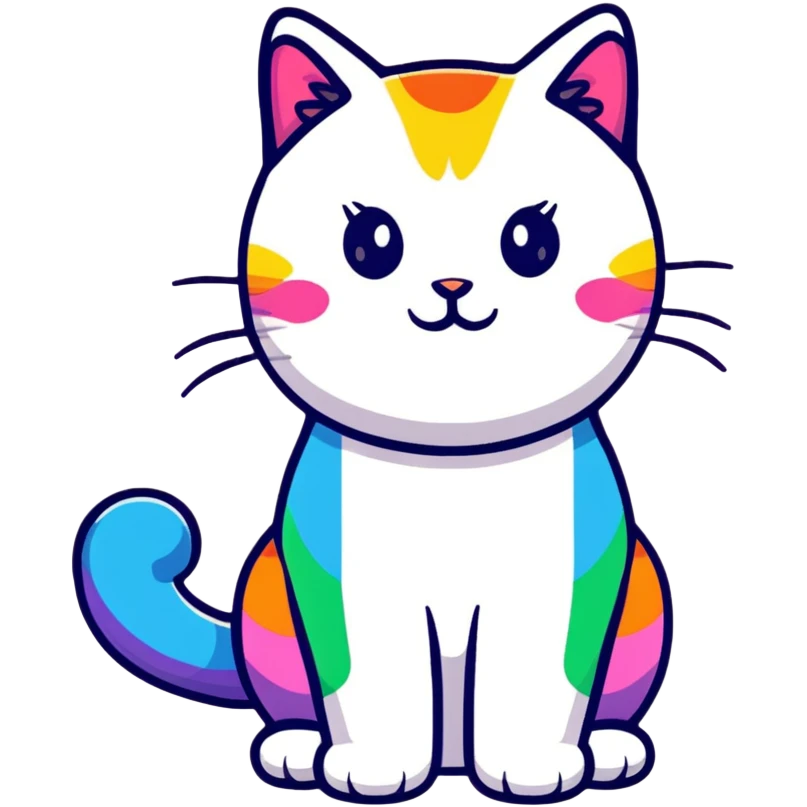 LGBTQ cat with rainbow colors emoji