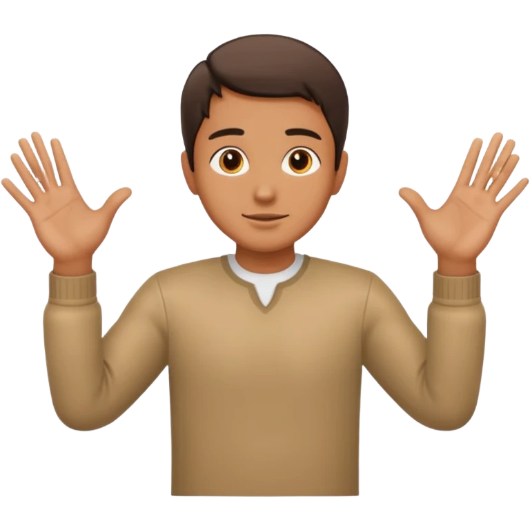 Guy with you his out and hands to the side palms facing back  emoji